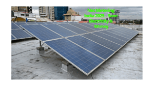Indian rooftop solar system with net meter showing energy export in 2025
